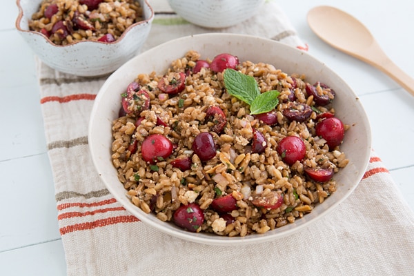 Cherry Almond Farro Salad