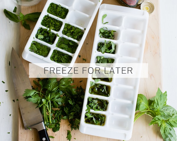 Freeze Herbs in Ice Cube Trays