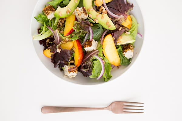 Winter Salad With Langoustines, Beetroot, Avocado And Ginger On Plate Bath  Towel