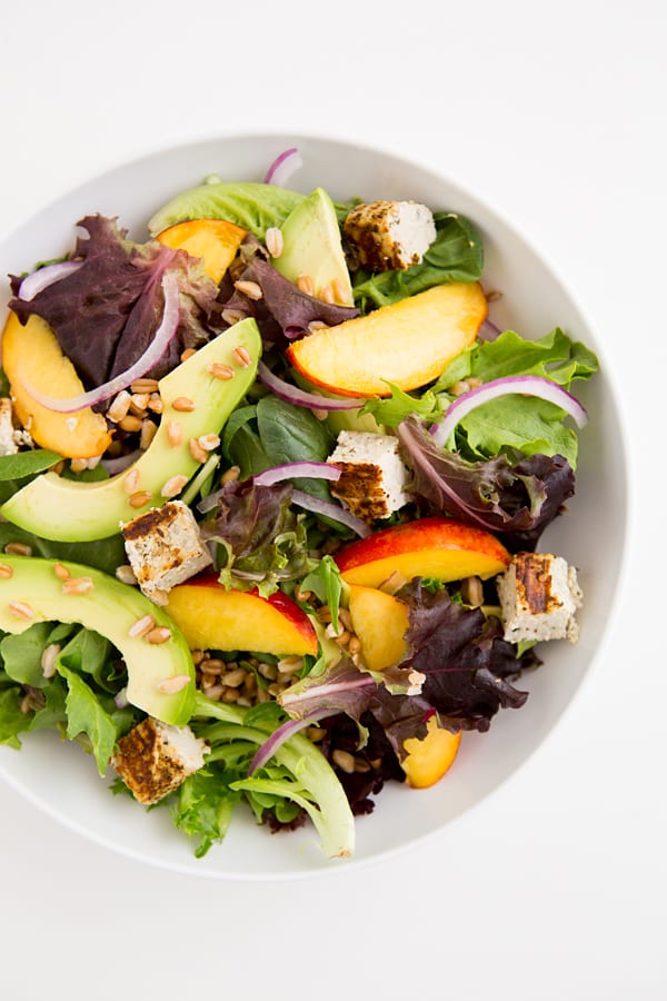 Nectarine and Avocado Salad with Ginger-Lime Dressing