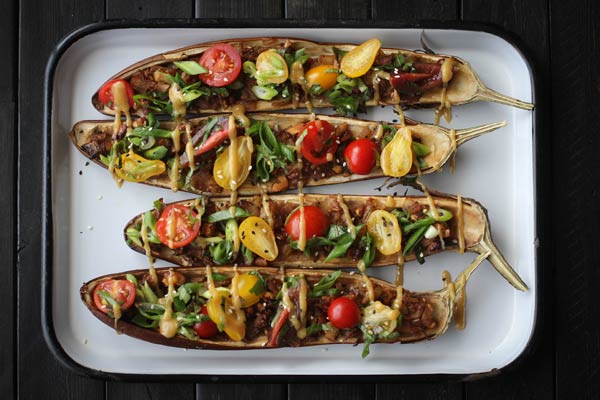 Stuffed Miso Eggplant Recipe from Oh My Veggies!