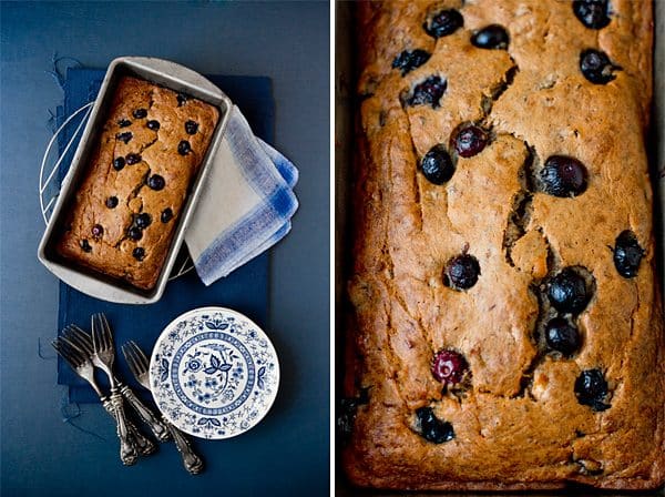 Vegan Blueberry Banana Bread being served