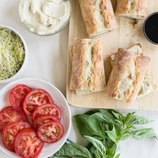 Vegan Caprese Sandwiches with Garlic Cashew Cheese Recipe