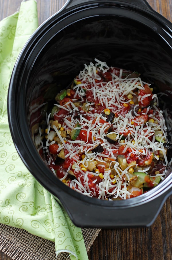 Summer Slow Cooker Lasagna with Zucchini and Eggplant