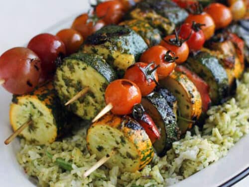 Halloumi vegetable clearance skewers