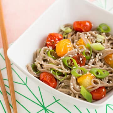 Soba Noodles with Miso-Roasted Tomatoes