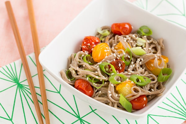 Soba Noodles with Miso-Roasted Tomatoes