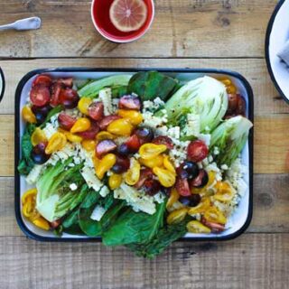 Grilled Romaine Salad with Creamy Avocado Basil Dressing