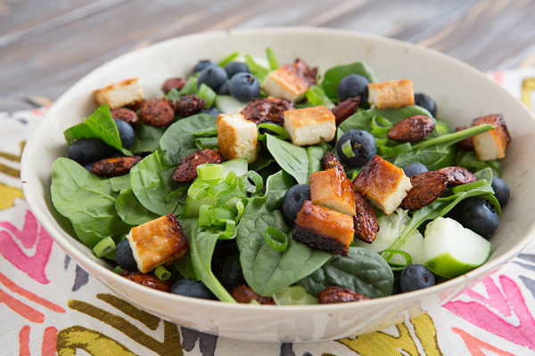 Blueberry Tamari Greens Bowl