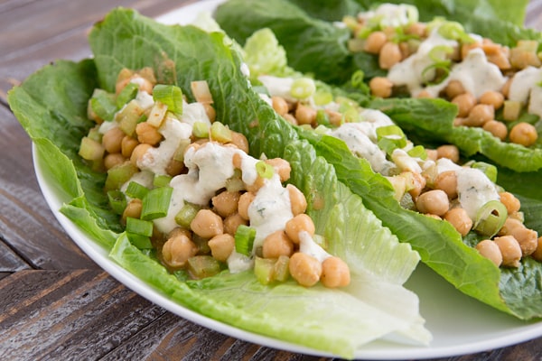 Buffalo Chickpea Lettuce Wraps