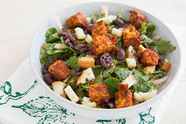 Pepperoni Tempeh Pizza Salad