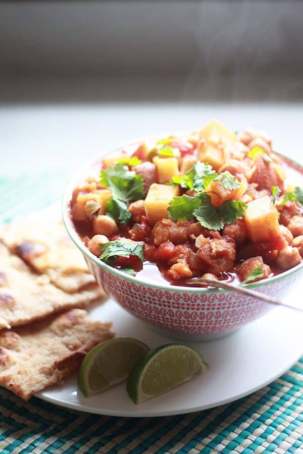 Slow Cooker Indian-Spiced Chickpeas & Potatoes