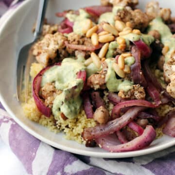 Couscous Bowls with Za'atar Chickpeas and Roasted Cauliflower Recipe
