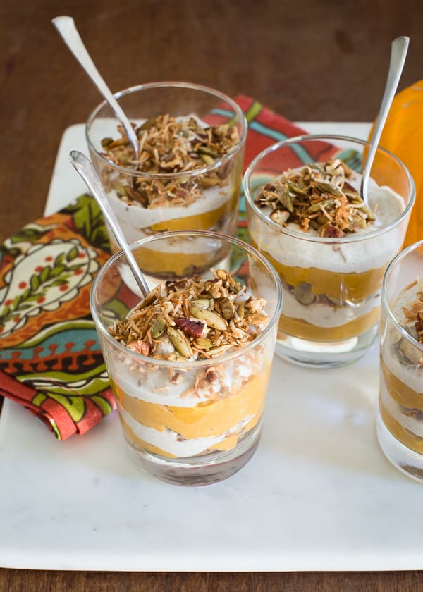 making pumpkin parfaits