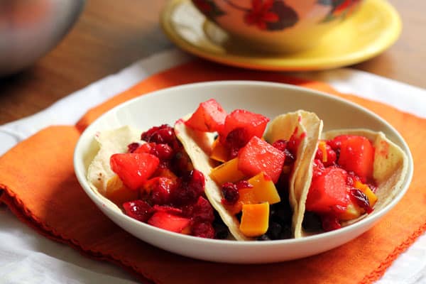 Butternut Squash Tacos with Cranberry-Jalapeño Relish | OhMyVeggies.com