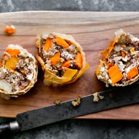 Lentil and Roasted Root Vegetable Strudel Recipe