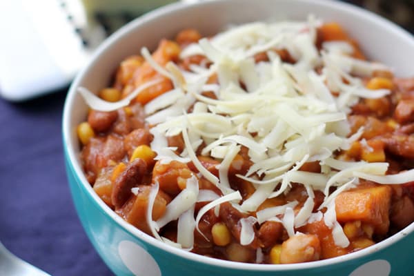 Spicy Three-Bean and Corn Chili