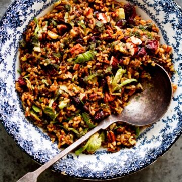 Wild Rice Pilaf with Brussels Sprouts and Sage Vinaigrette