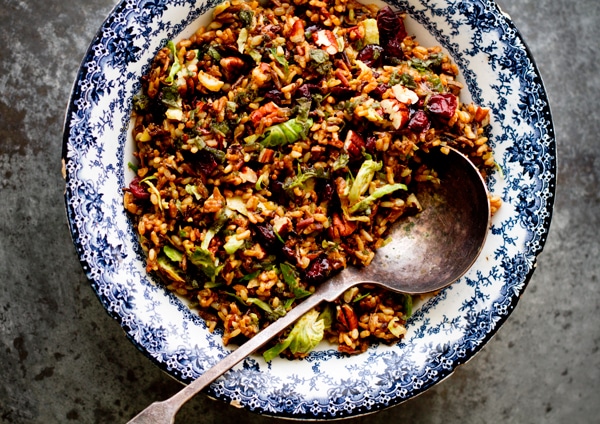 Wild Rice Pilaf with Brussels Sprouts and Sage Vinaigrette