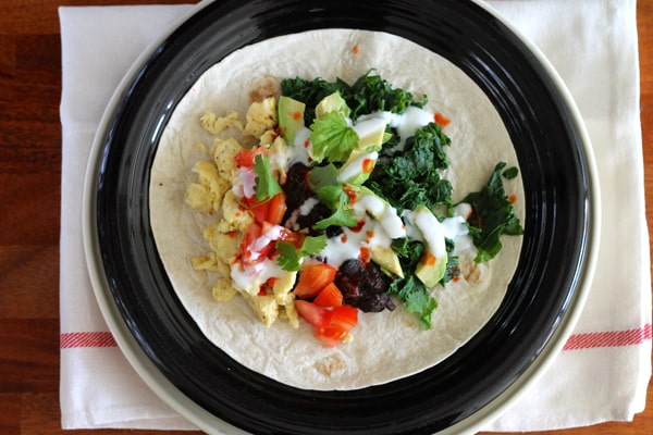 Kale and Black Bean Breakfast Tacos