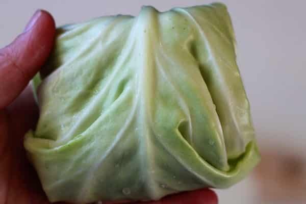 Slow Cooker Mushrooom-Lentil Stuffed Cabbage Rolls