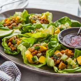 Mango Tempeh Lettuce Wraps Recipe