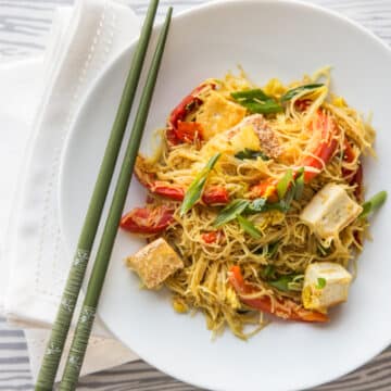 Singapore Noodles with Pan-Fried Tofu Recipe