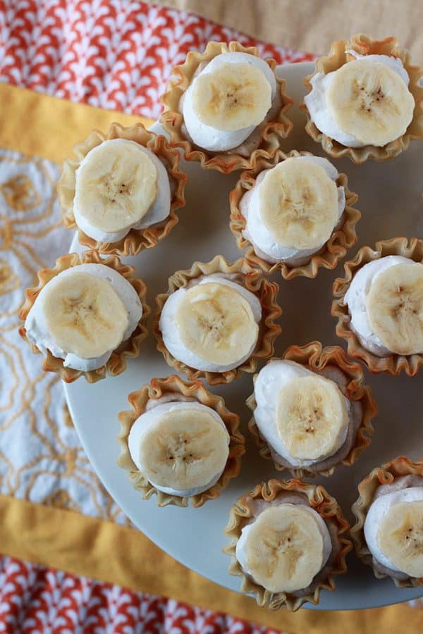 Vegan Banana Cream Pie Mini Tarts