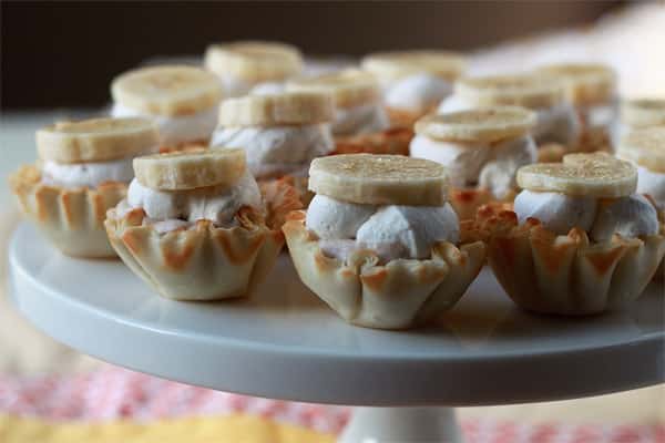 Vegan Banana Cream Pie Mini Tarts