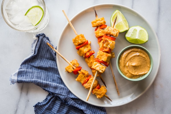 Tempeh Satay with Peanut Dipping Sauce Recipe