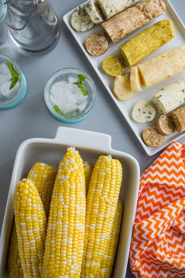 corn on the cob with homemade compound butter