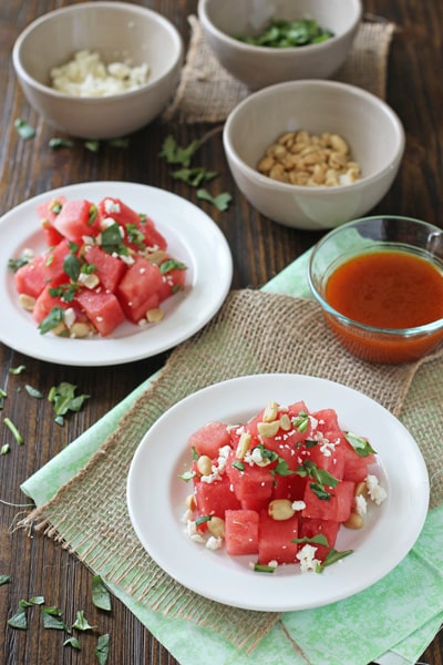 Watermelon Salad with Sriracha Vinaigrette