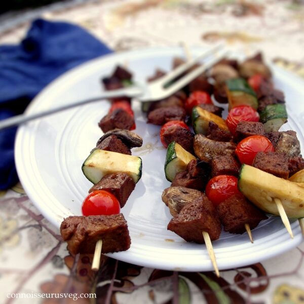 Teriyaki Seitan and Veggie Kebabs