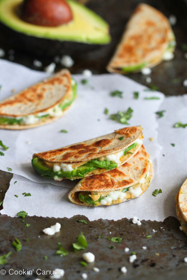 Mini Avocado and Hummus Quesadillas