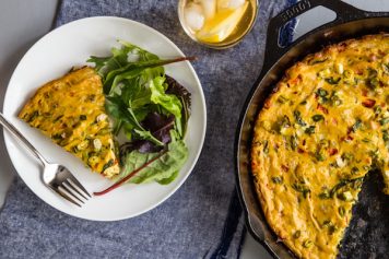 Tofu Frittata with Spinach and Peppers By Oh My Veggies.com