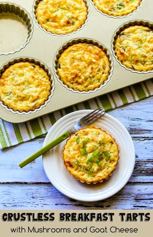 Crustless Breakfast Tarts with Mushrooms and Goat Cheese