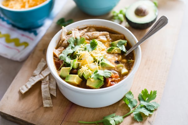 Make & Freeze Slow Cooker Veggie Tortilla Soup Recipe