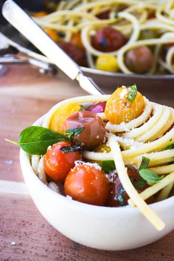 Bucatini with Burst Tomatoes