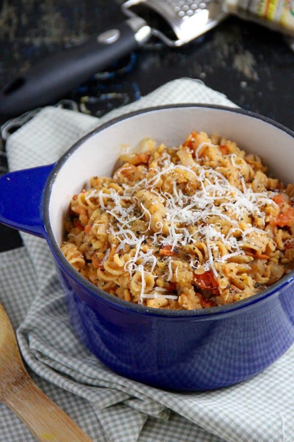 One-Pot Tomato Lentil Pasta
