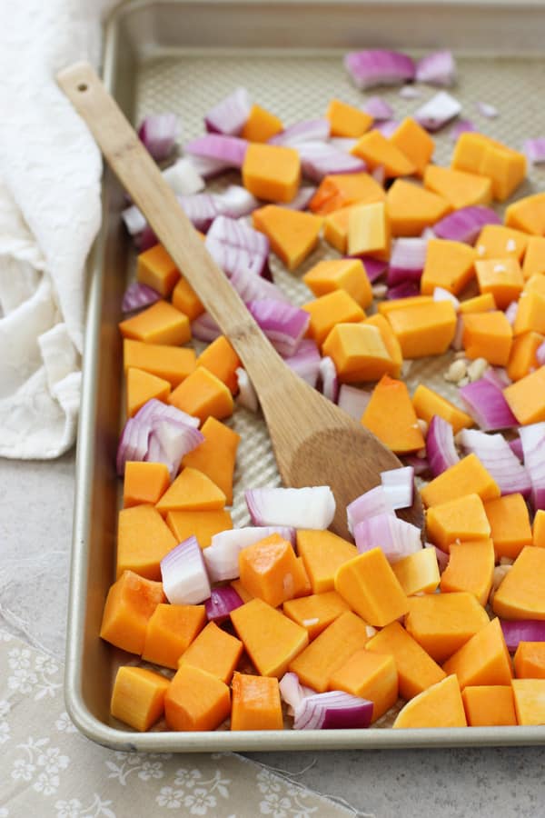 Butternut Squash and Spinach Polenta Bowls