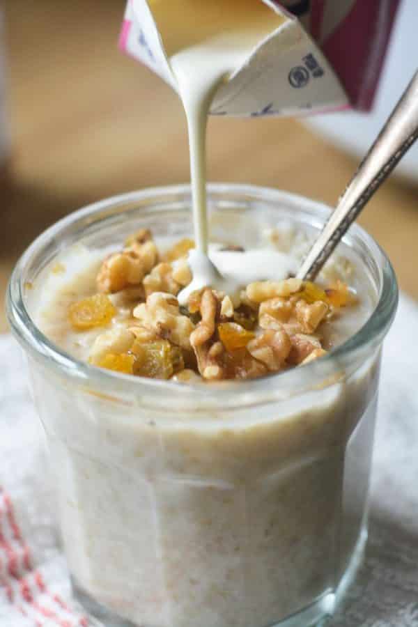 Almond Butter Honey Crockpot Oatmeal