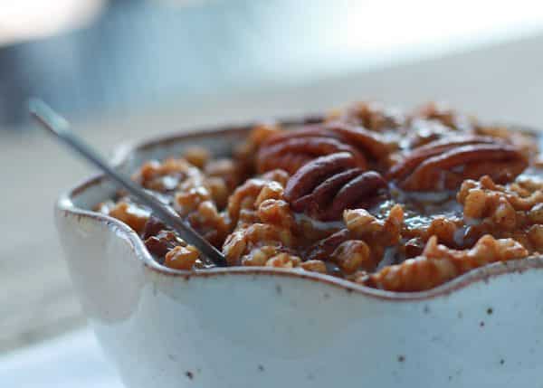 Crock Pot Overnight Pumpkin Pecan Oatmeal