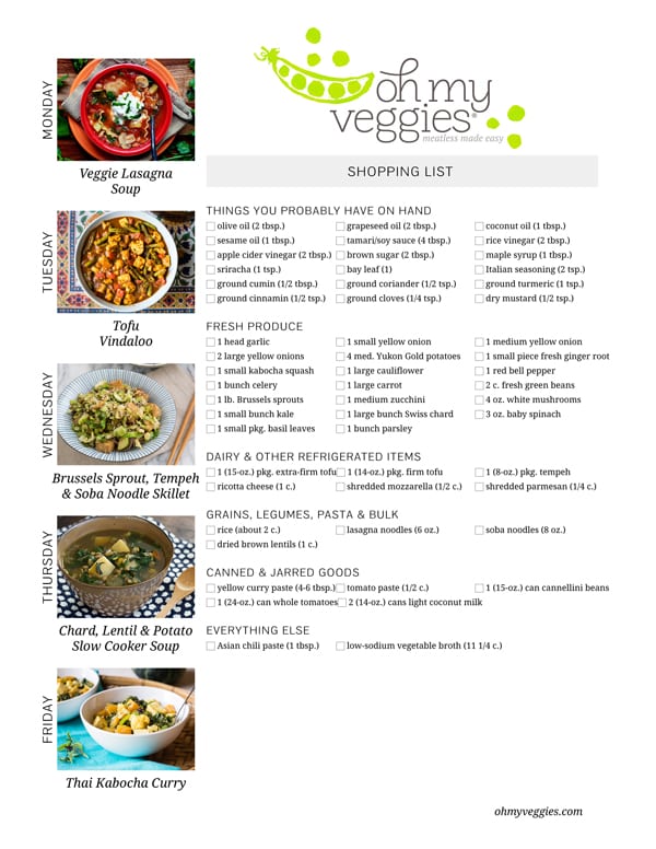 This Week's Meatless Meal Plan | 10.26.15 | Oh My Veggies