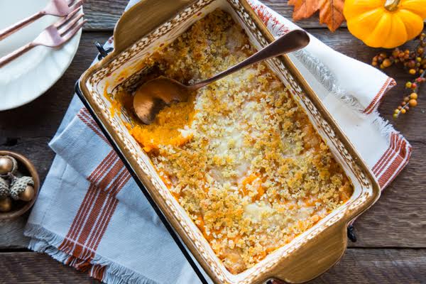 Butternut Squash Casserole with Parmesan-Panko Topping Recipe