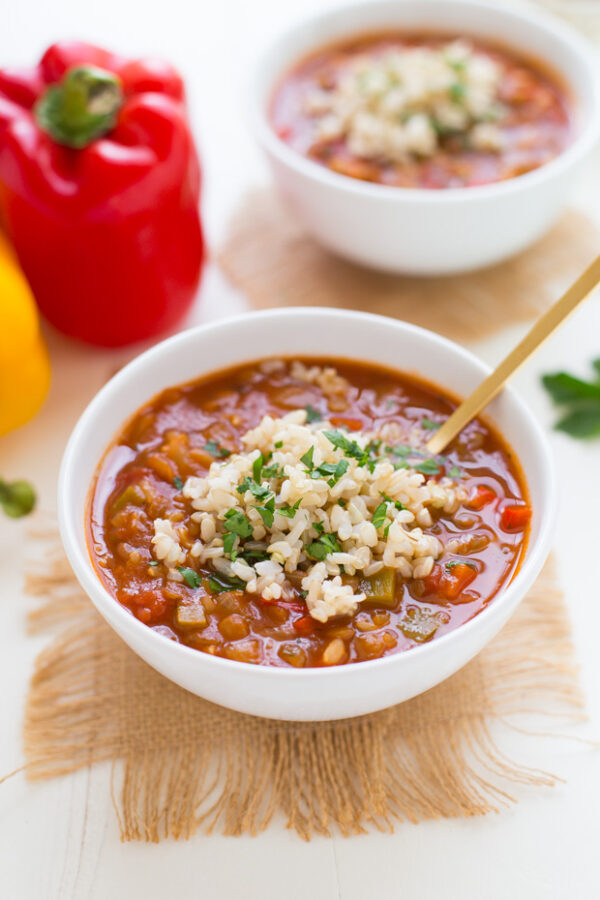Lentil Stuffed Pepper Soup