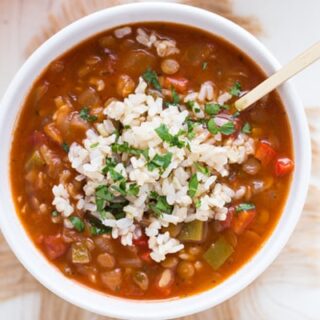Lentil Stuffed Pepper Soup