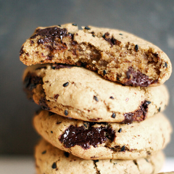 Black Sesame + Chocolate Chunk Cookies