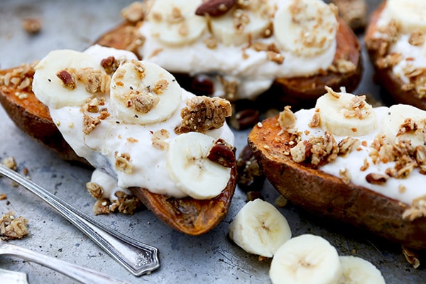 Breakfast Sweet Potatoes With Quinoa Granola