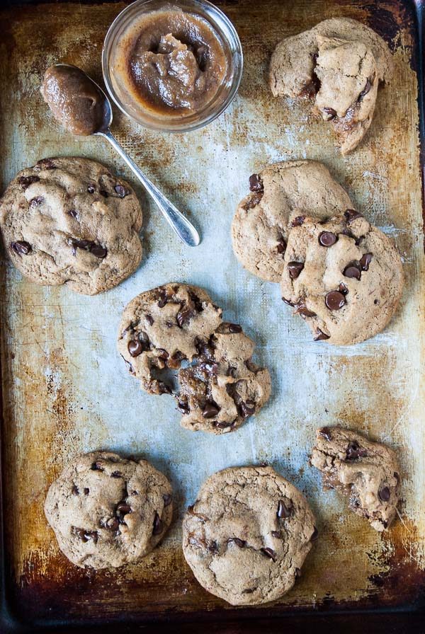 Caramel Stuffed Chocolate Chip Cookies