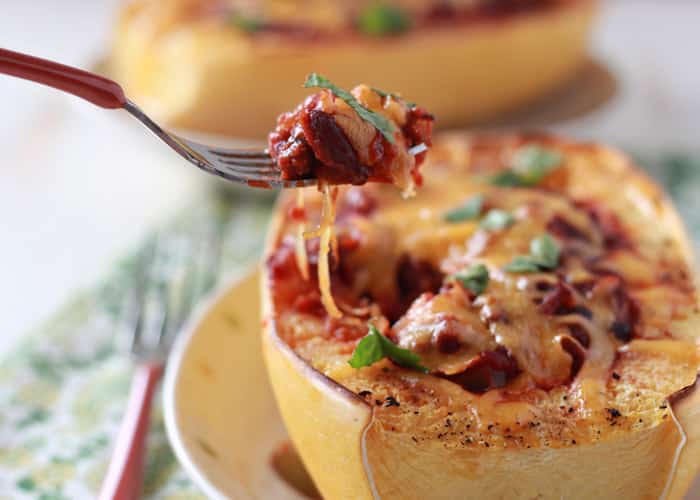 Chili Cheese Stuffed Spaghetti Squash